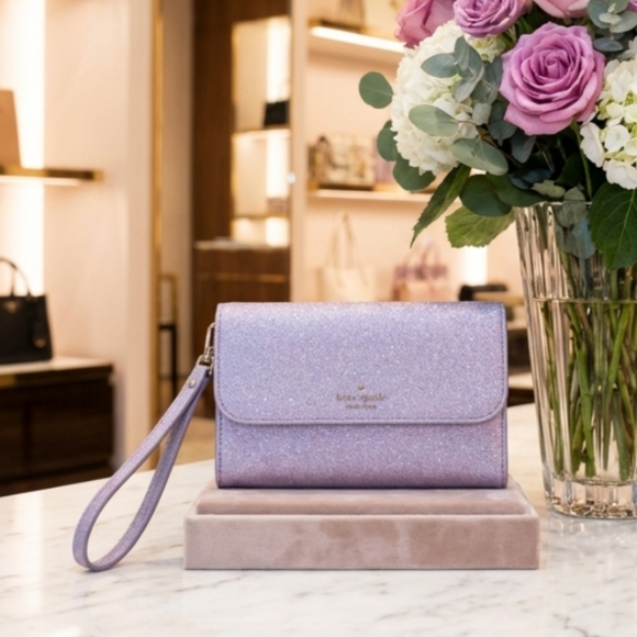 kate spade Handbags - Kate Spade Glitter Sparkling Purple Wallet Wristlet